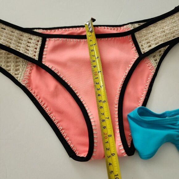 Victoria's Secret/Pink - Size M - Neon Nectar  Surf Crochet Hipster Swim Bottoms - Picture 6 of 9